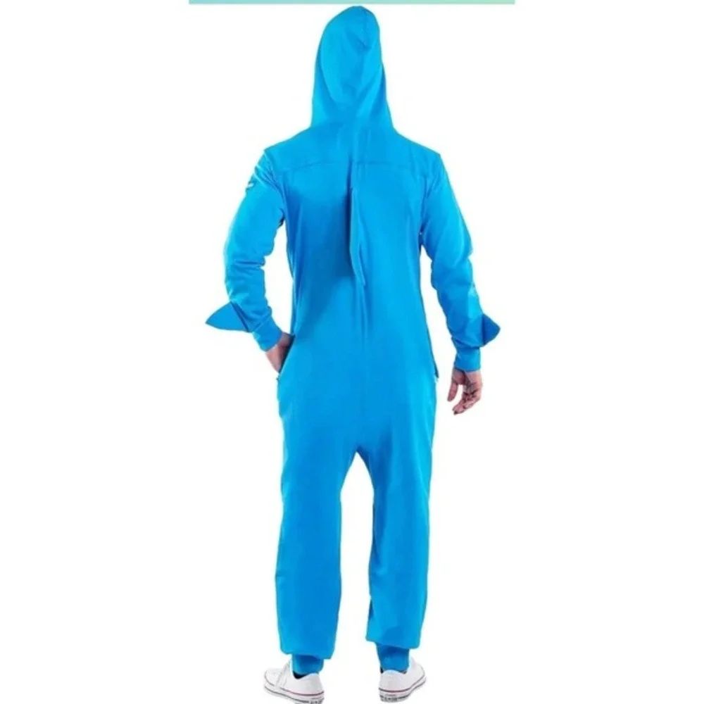 Tipsy Elves Mens Shark Halloween Costume Size‎ 3XL Blue Cosplay Hooded Jumpsuit